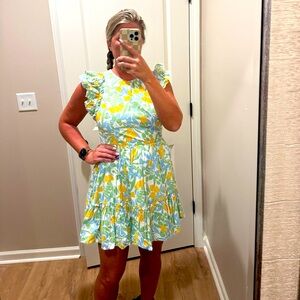 Floral Ruffle Sleeve Dress